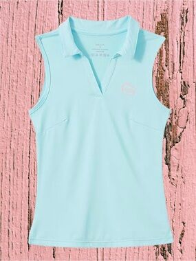 Willit Girls' Sleeveless Polo Top Blue Sz XS